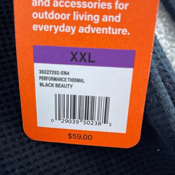 Bass Outdoor XXL Black Performance Thermal Henley Long Sleeve Men NWT 4735 - Picture 3 of 9